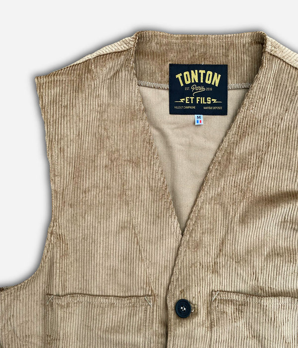Gilet « Jeannot » velours beige
