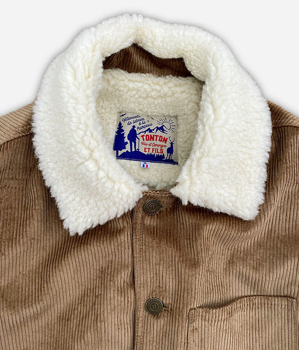 Le blouson « Monterey » velours brun doublé laine