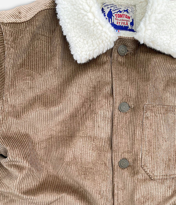 Le blouson « Monterey » velours brun doublé laine