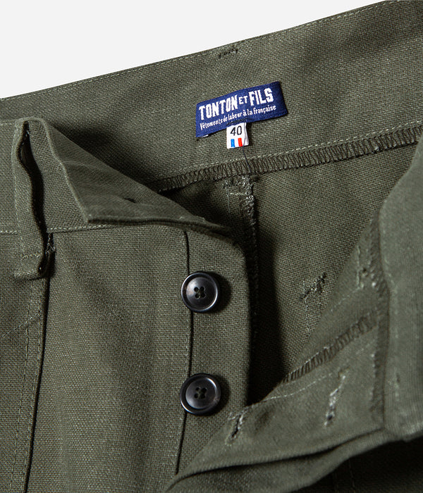 Hose „Arsène“ Aus gewaschenem Khaki-Canvas