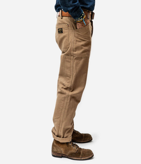 Tonton et Fils - Le pantalon homme « Arsène » canvas tan - Fabriqué en France - Vue de côté